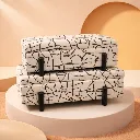 Abstract ottomans on a round platform.webp