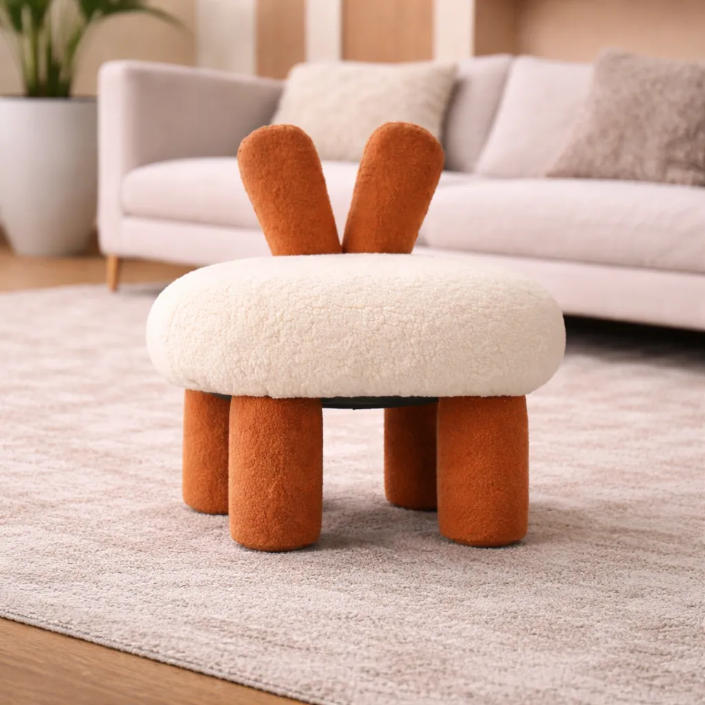 Bunny-inspired ottoman in cozy living room.webp