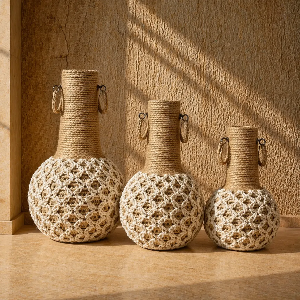 Woven vases with natural sunlight shimmer (1).webp