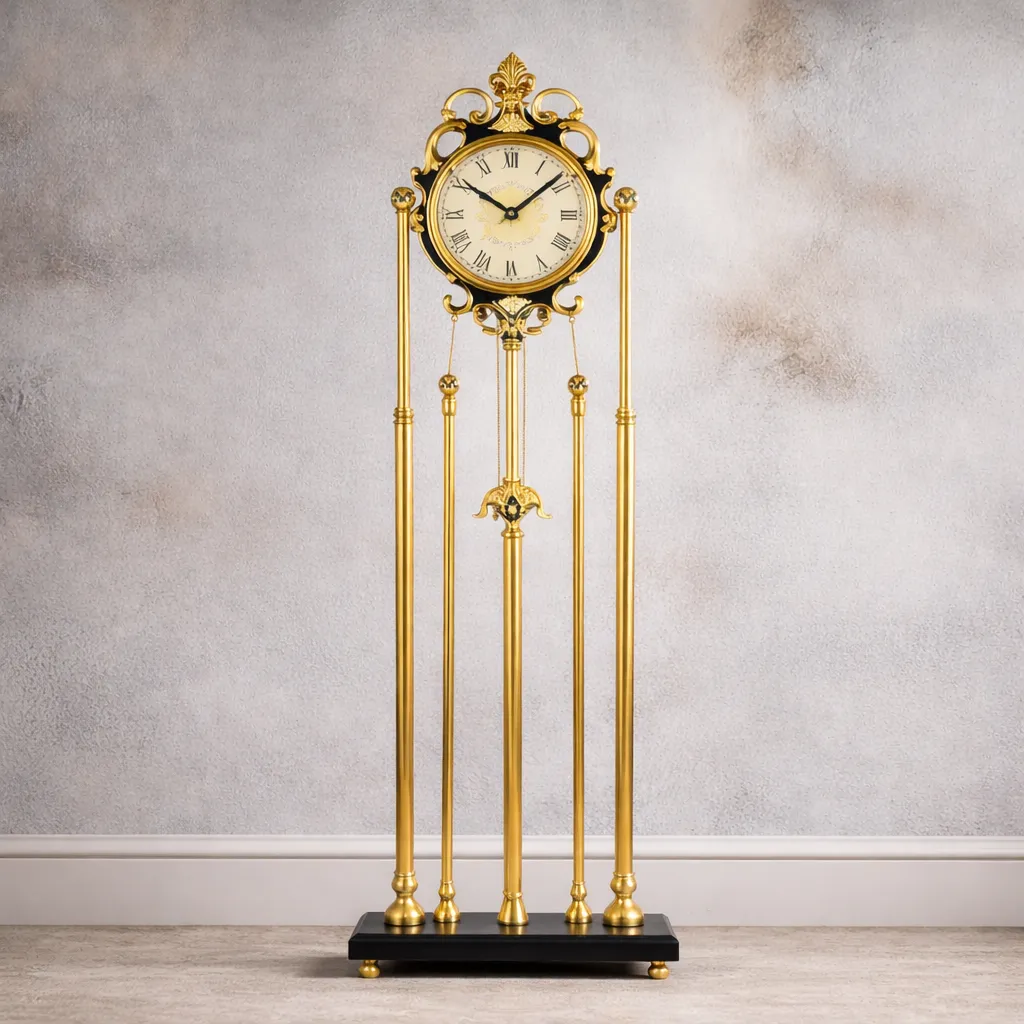 Elegant gold-plated grandfather clock.webp