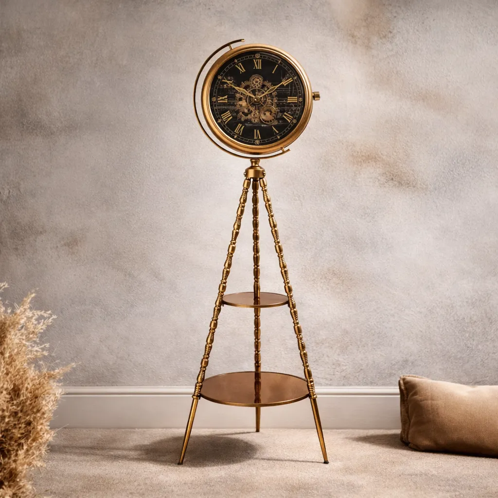 Steampunk gear clock with vintage design.webp