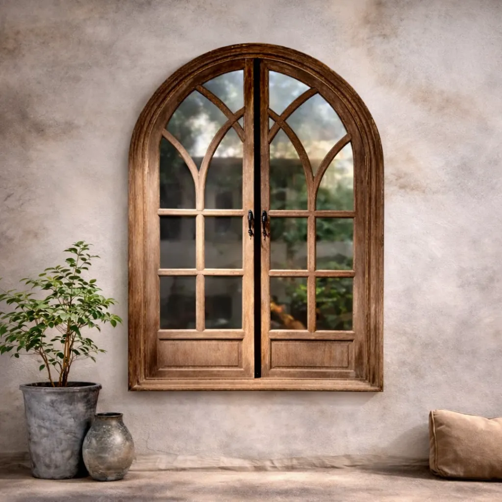 Gothic window with seasonal accents.webp