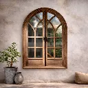 Gothic window with seasonal accents.webp