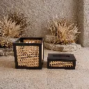 Rustic minimalist still life with wicker accents.webp