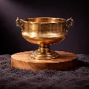 Antique brass wine cooler on pedestal.webp