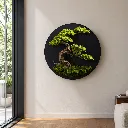 Minimalist living space with bonsai art.webp