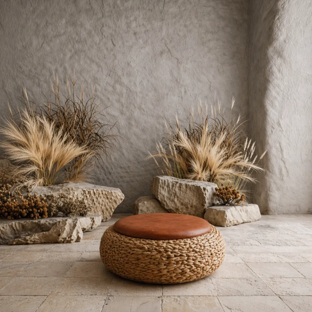 Natural zen interior with earthy decor.webp