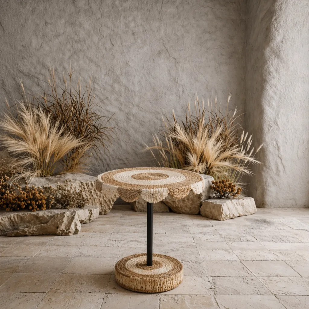 Boho-inspired stone and plant setting.webp