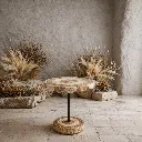 Boho-inspired stone and plant setting.webp
