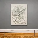 Abstract white waves in modern gallery.webp