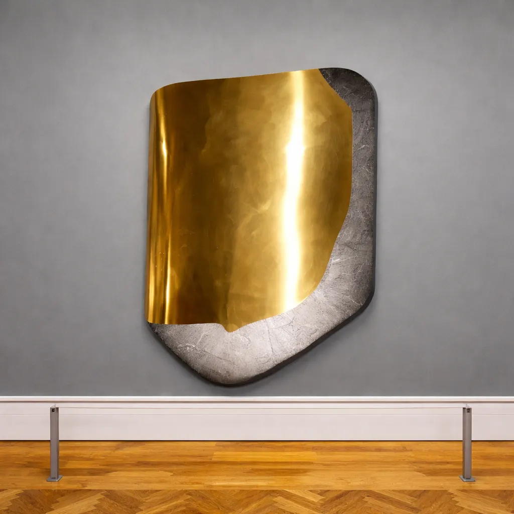 Abstract gold and silver wall art.webp