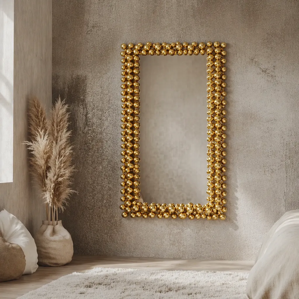 Golden mirror with pampas accents.webp