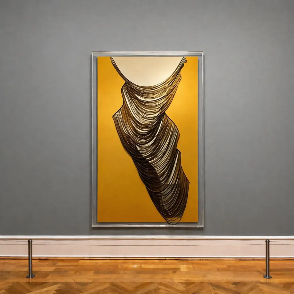 Abstract drapery in modern gallery setting.webp