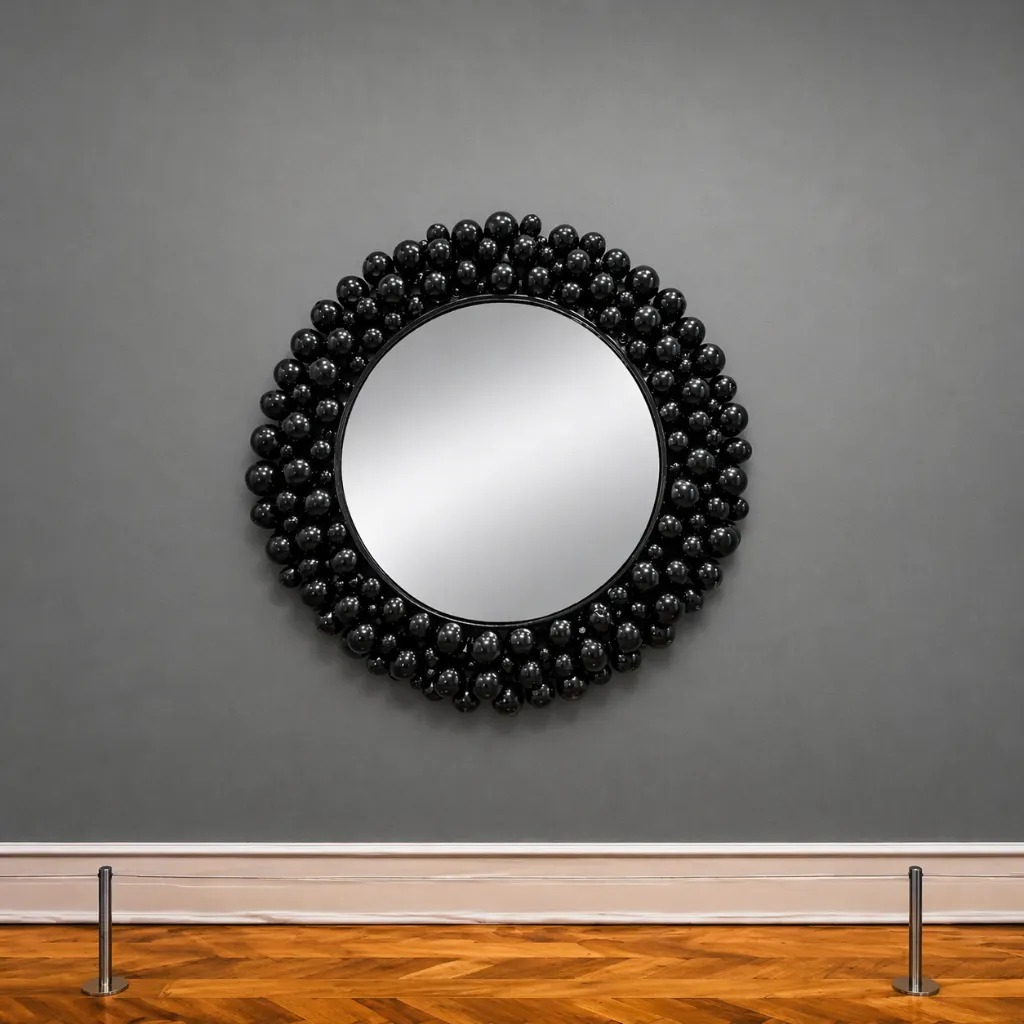 Symmetrical gallery with ornate mirror.webp