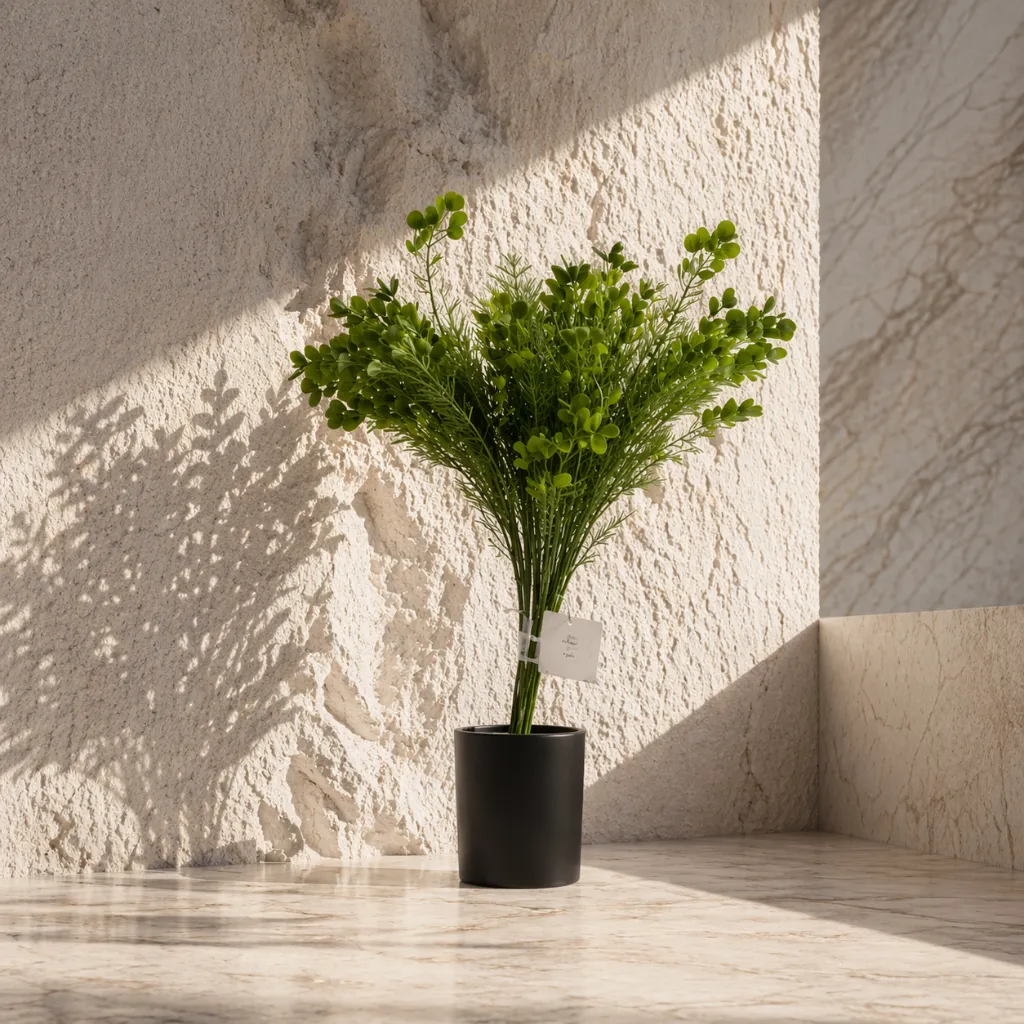 Minimalist plant with strong sunlight.webp