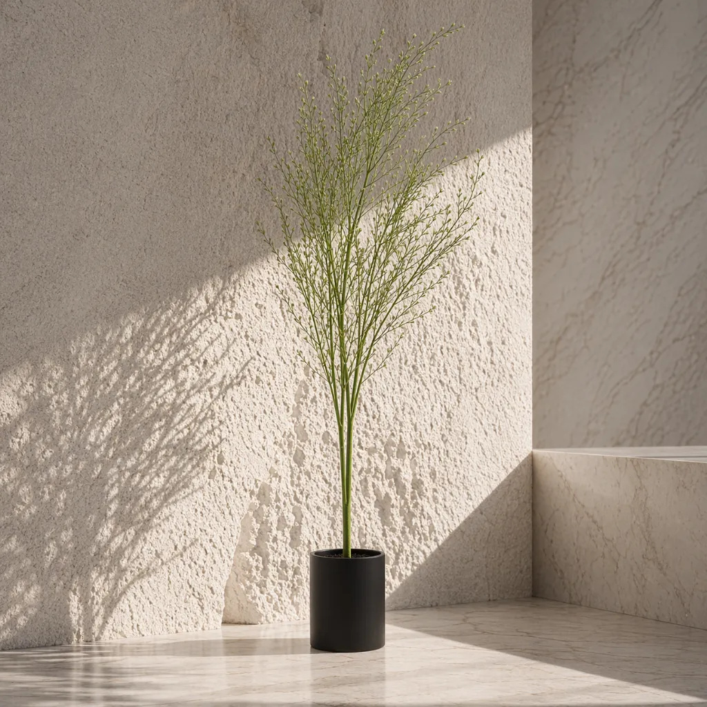 Minimalist plant in clean, sunlit space.webp
