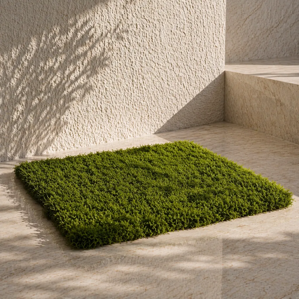 Sunlit minimalism with green texture.webp