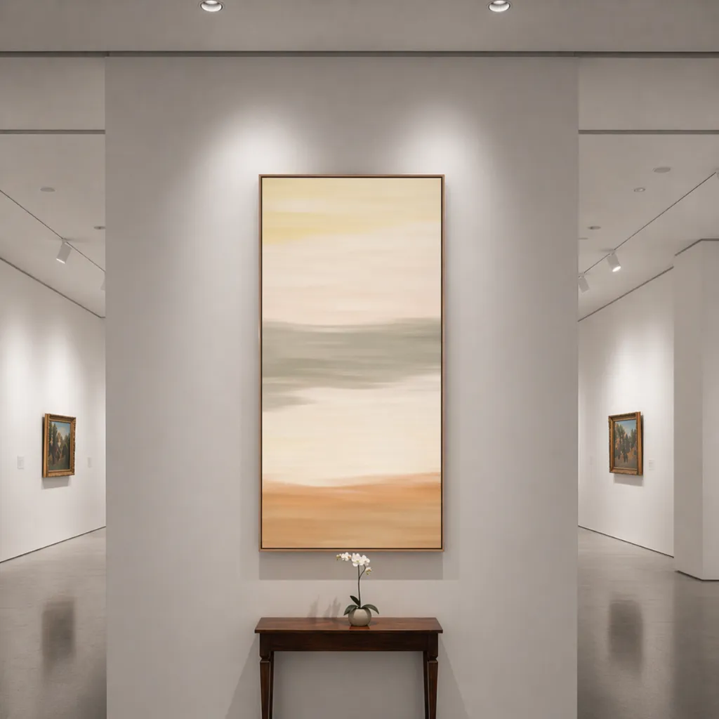 Serene abstract in a minimalist gallery.webp