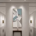 Modern art gallery with abstract piece.webp