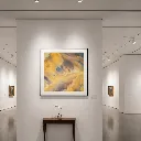 Minimalist gallery with abstract painting.webp