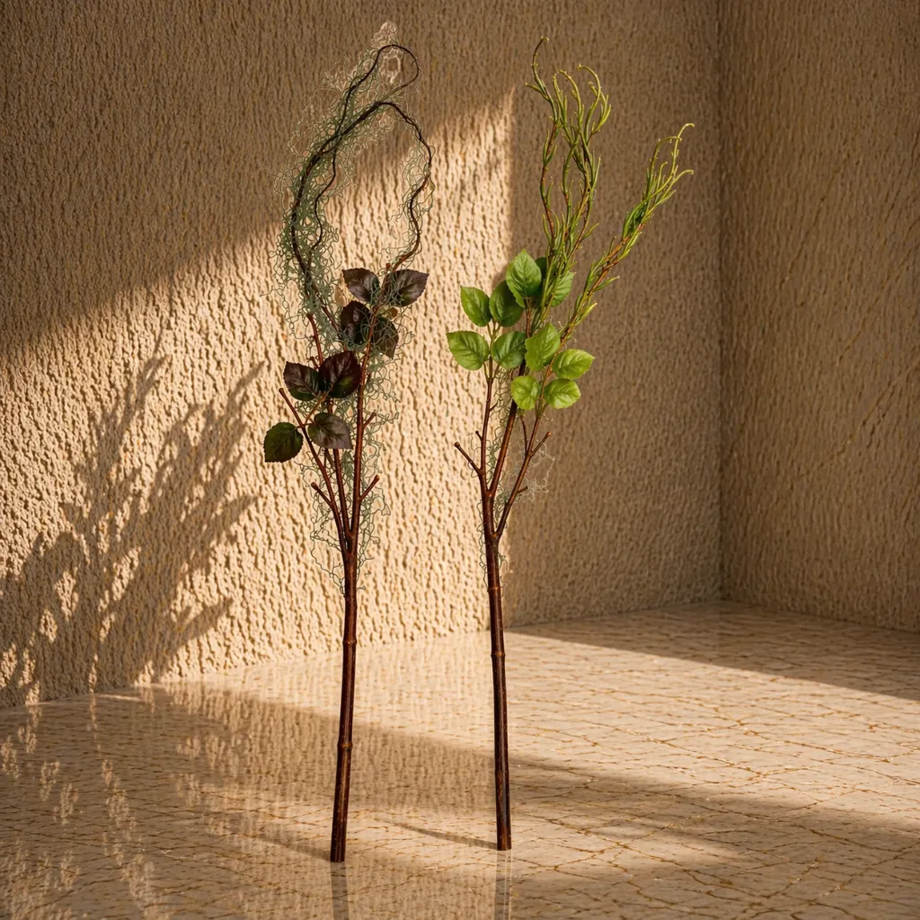 Sunlit minimalism with decorative branches.webp