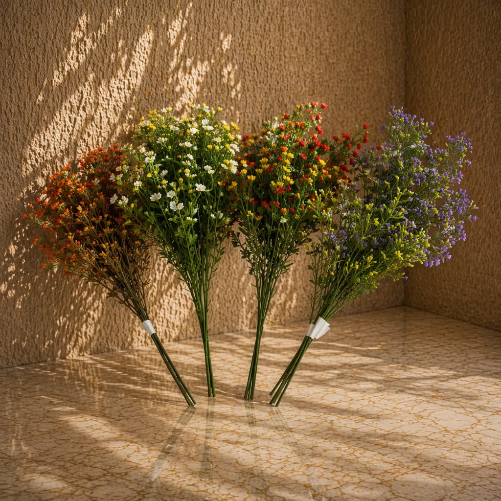 Golden light on wildflower bouquets.webp