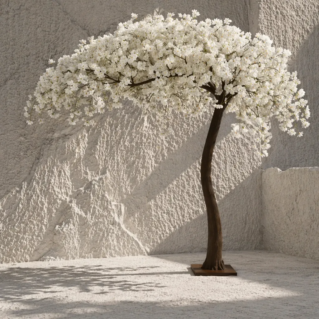 Serene blossom tree in minimalist space.webp