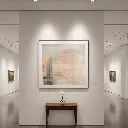 Minimalist art gallery with abstract painting (4).webp