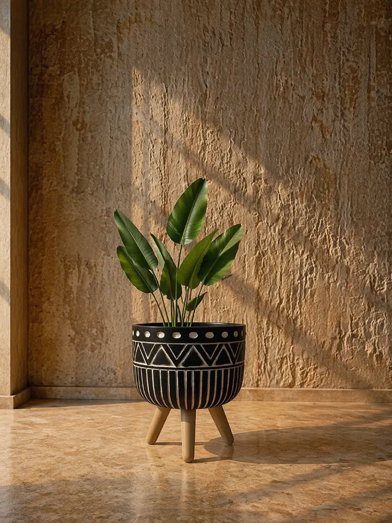 Sunlit rustic corner with planter (1).webp