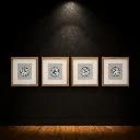 Symmetrical gallery with porcelain accents.webp
