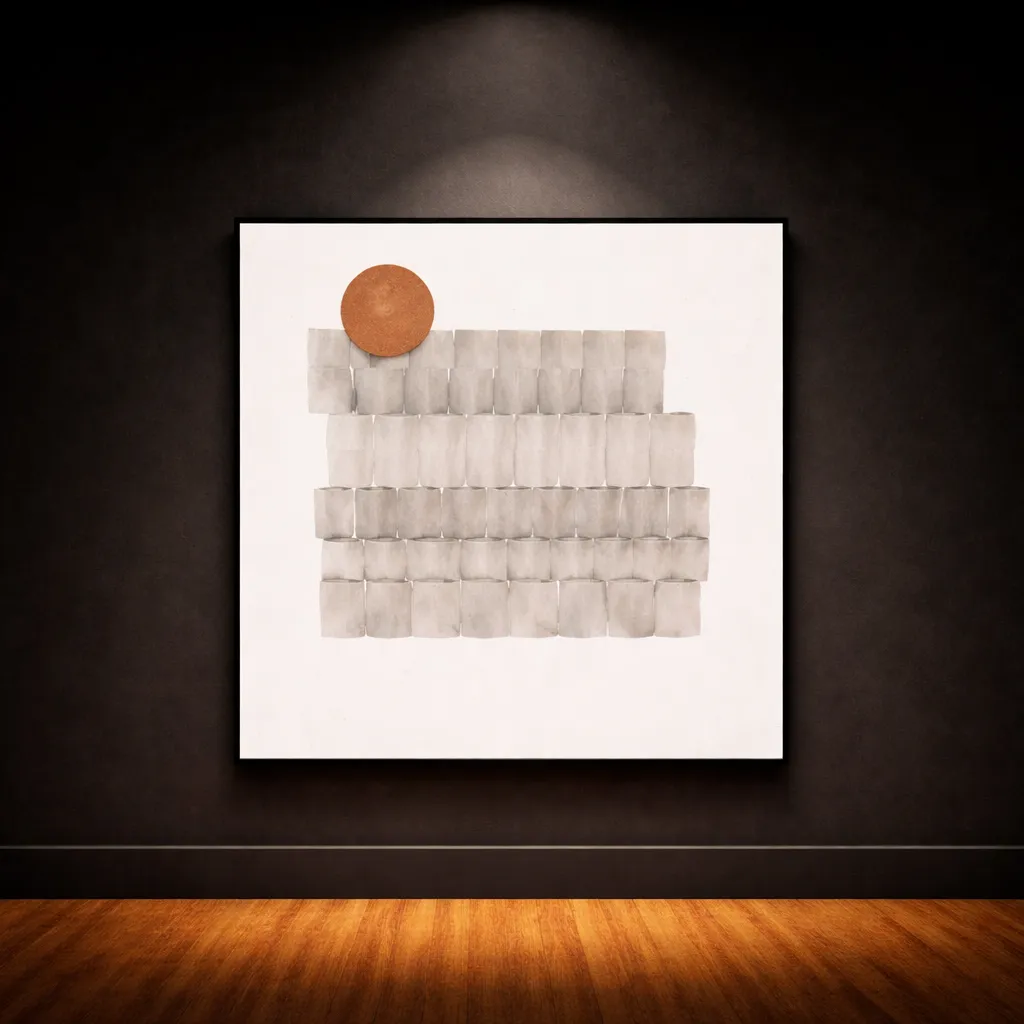 Minimalist grid with copper accent.webp