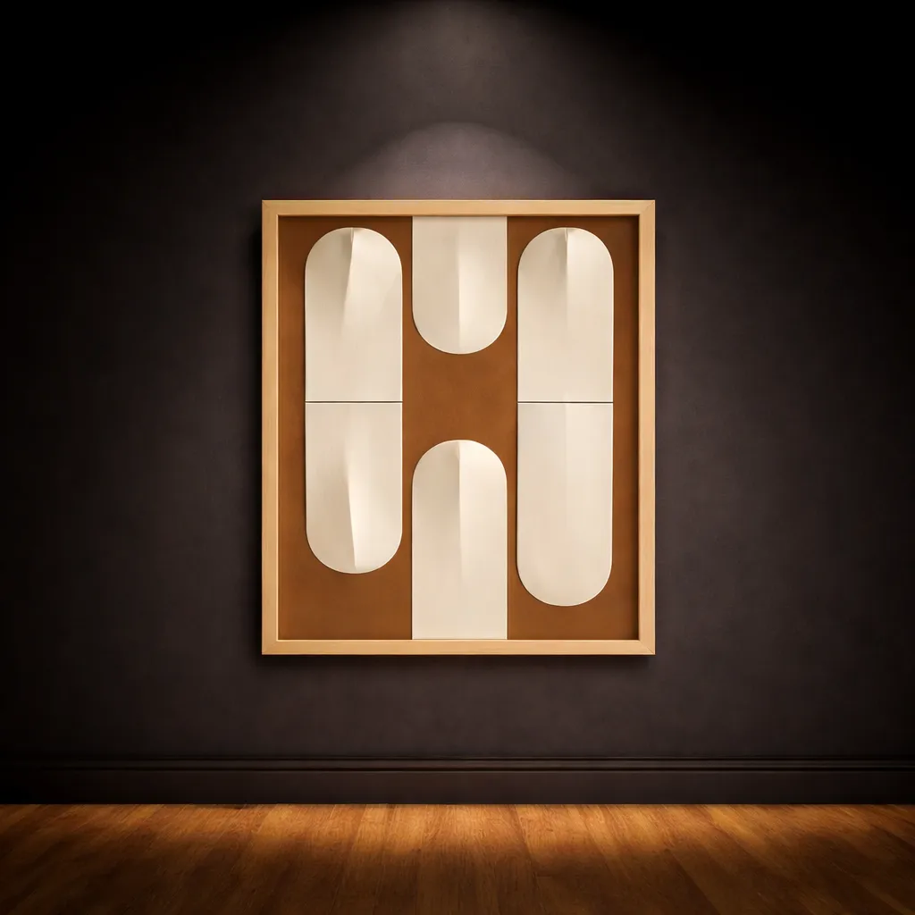 Abstract geometric artwork in warm tones.webp