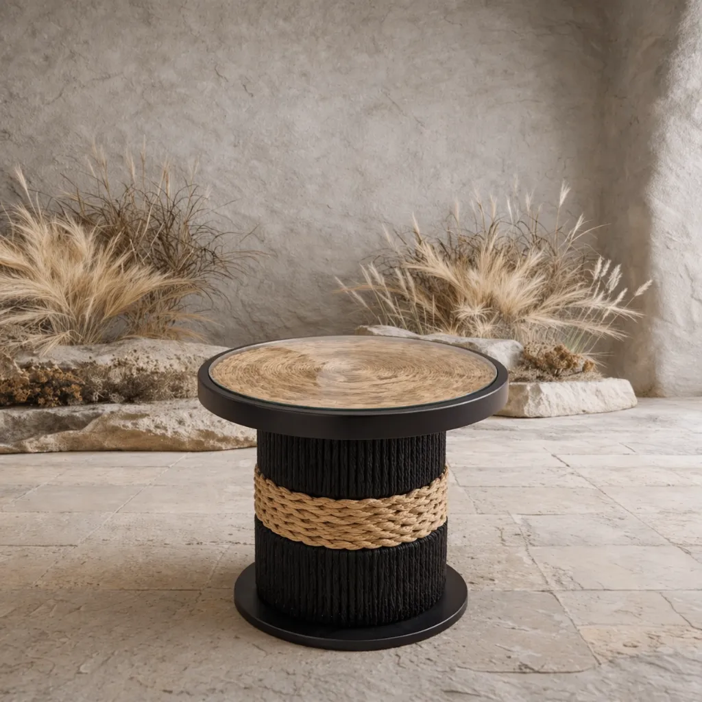 Boho stone and rope table scene.webp