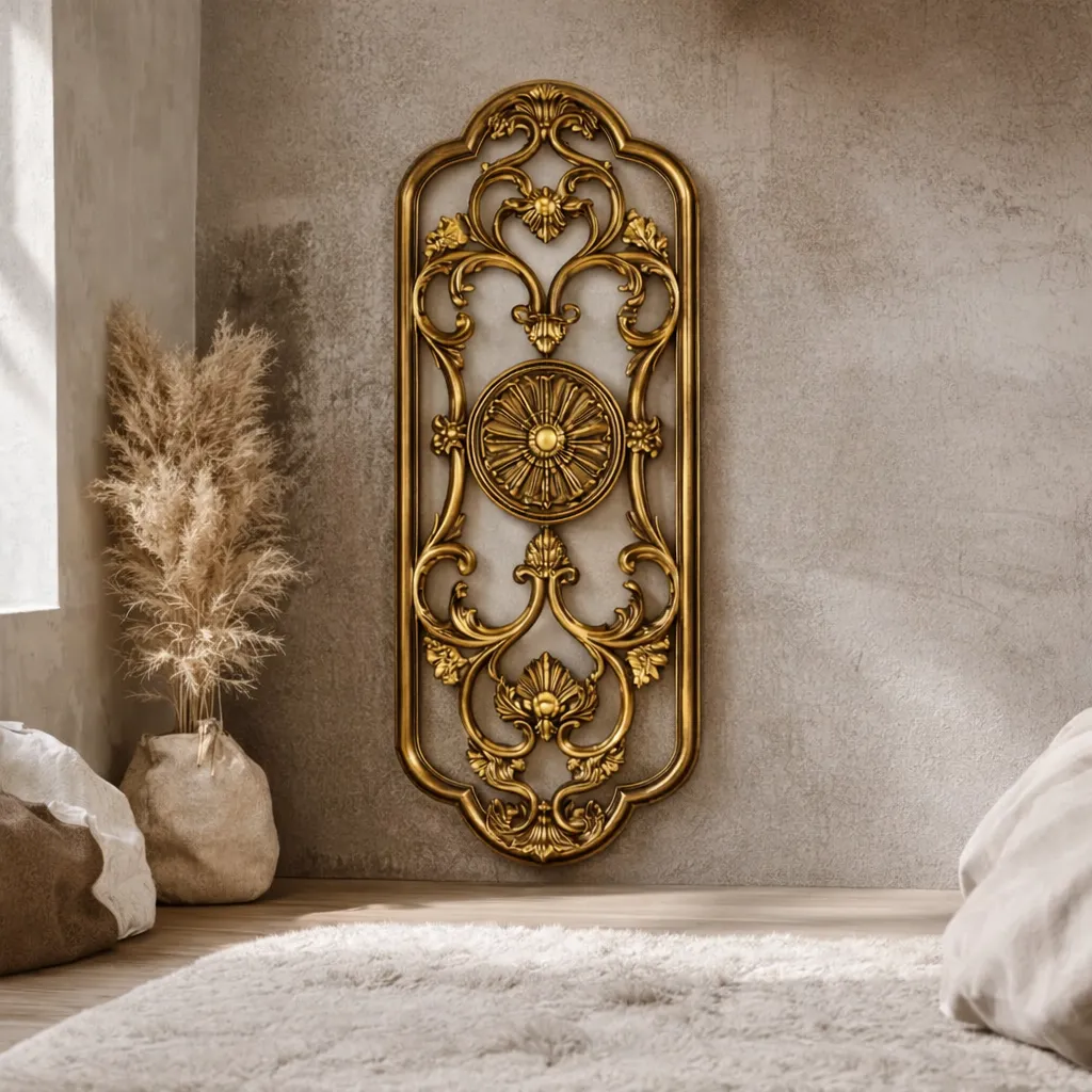 Elegant gold baroque wall decoration.webp