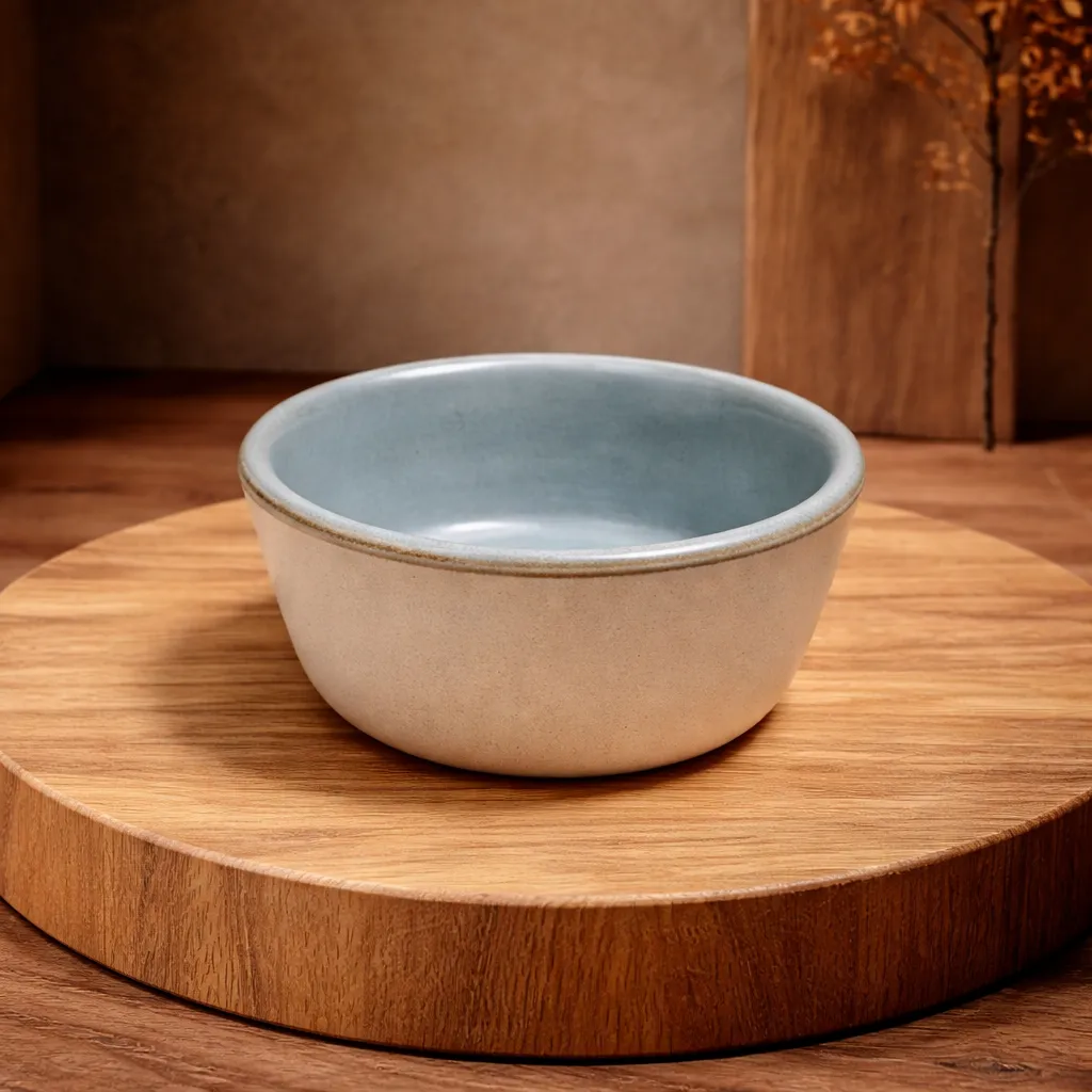 Ceramic bowl on wooden platform.webp