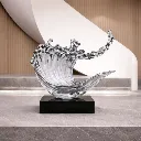Crystal splash sculpture in modern interior.webp