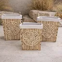 Natural wicker baskets in tranquil setting.webp