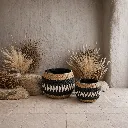 Black & Natural Pattern Woven Basket Set.webp