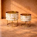 Classic Gold Round Planters with Stand.webp