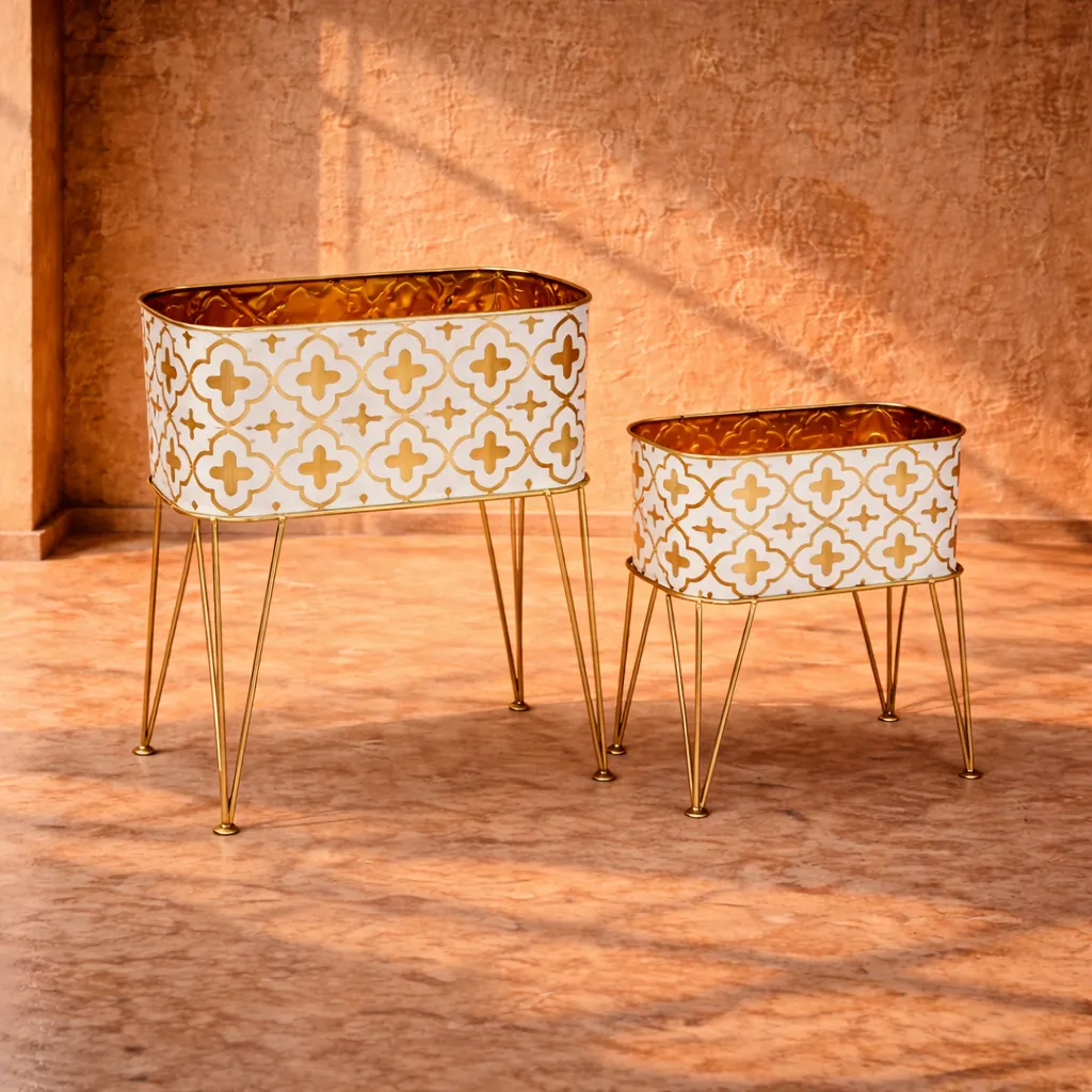 Elegant Gold Metal Planter Stands.webp