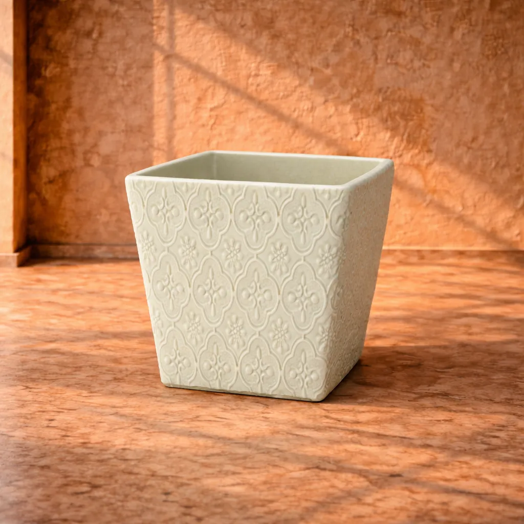 Embossed Mint Ceramic Planter.webp