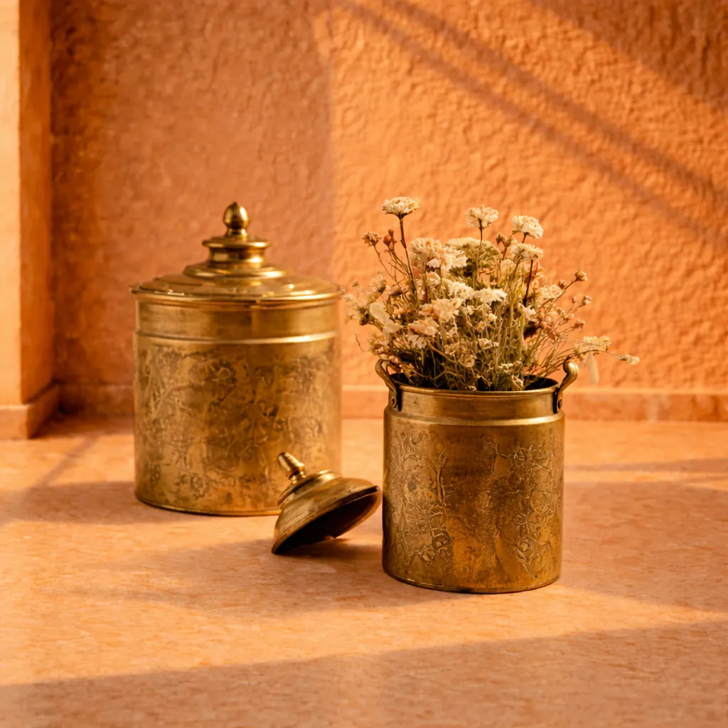 Rustic Brass Storage Jar Set.webp