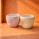 Textured Floral Ceramic Planter Set.webp
