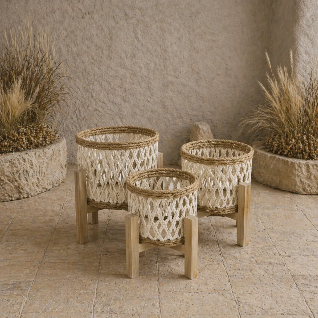 Woven Cane Accent Stools (Set of 3).webp