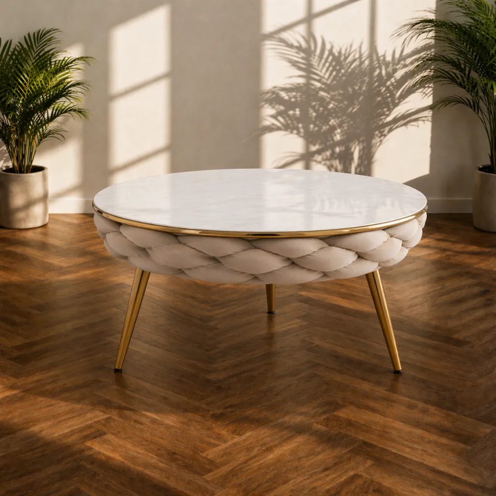 Modern Fluted Metal Coffee Table.webp
