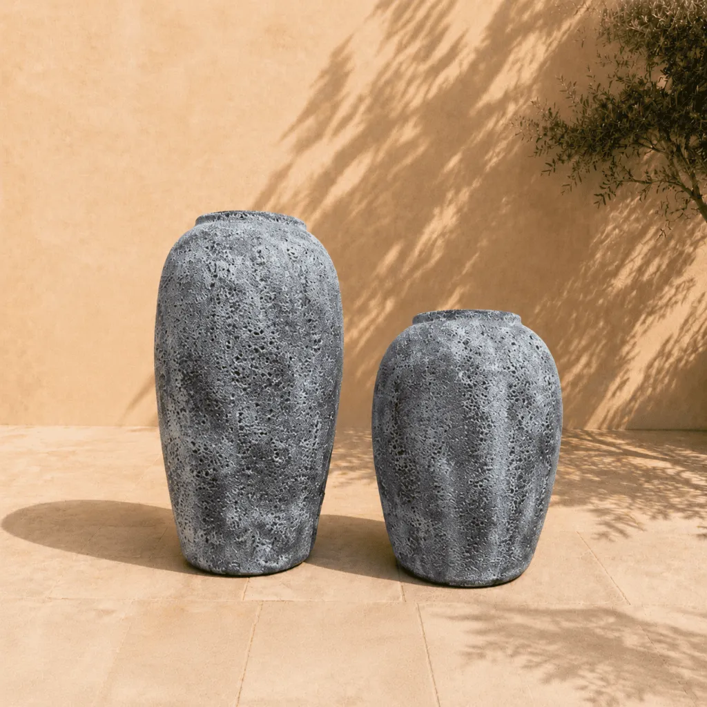 Ayuduots Coarse Grey Clay Cement Texture Vase..webp