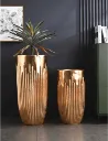 Ribbed Gold Luxury Floor Vase..webp