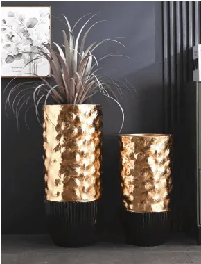 luxury gold and black floor vases.webp
