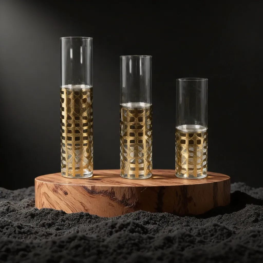 Elegant gold and glass candle holders.webp