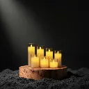 LED candles with soft glow.webp